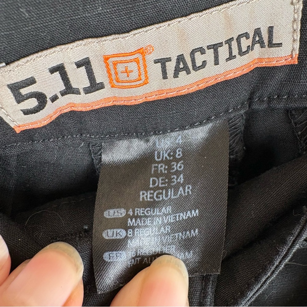5.11 Tactical Pants Women 4 Black Cargo Straight Leg Workwear Pockets 31” Inseam - Picture 5 of 11